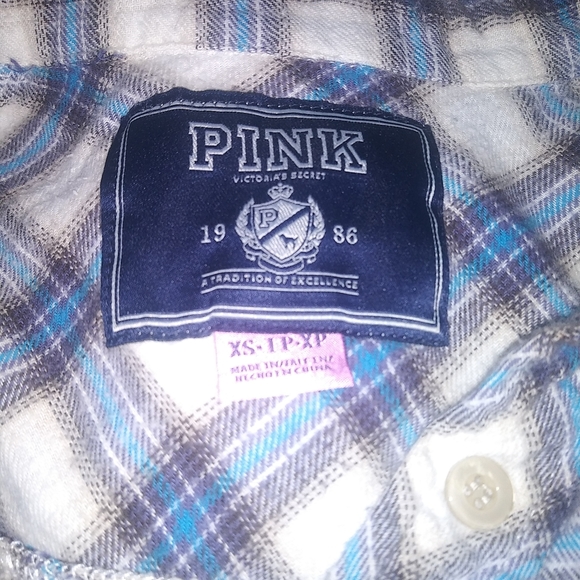 Victoria's Secret Pink Plaid Button Down Shirt - Picture 5 of 6